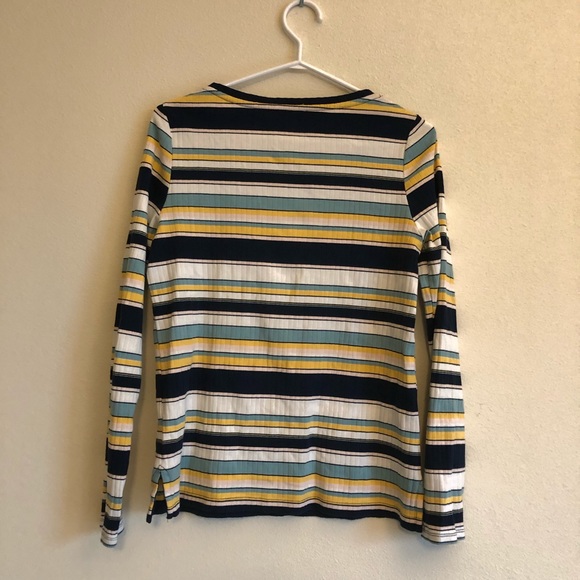 Anthro. | Evan Top in Yellow Green Stripe - Picture 4 of 7